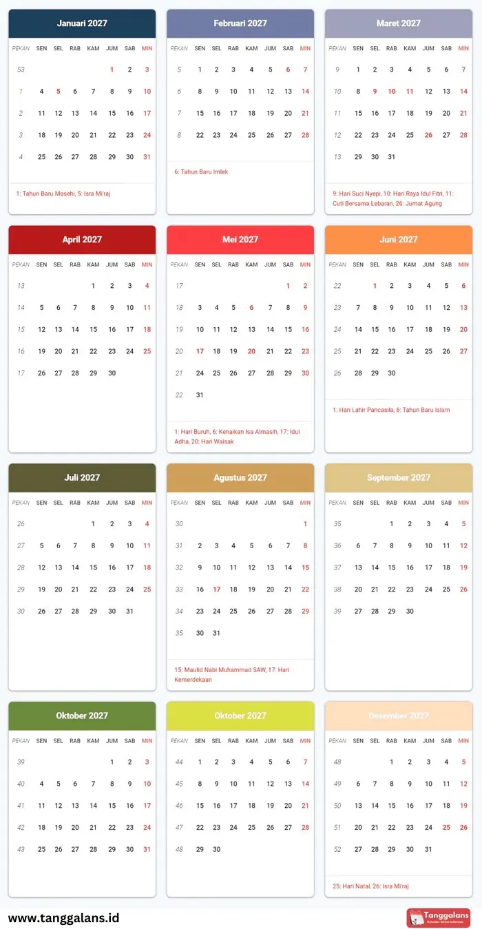 Pemerintah Tetapkan 26 Hari Libur 2027, Cek Jadwal Lengkapnya
