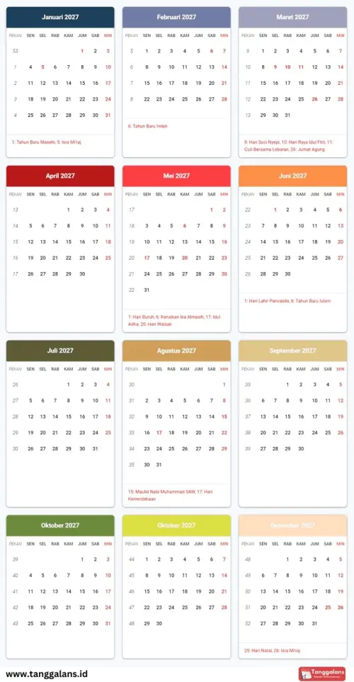 Pemerintah Tetapkan 26 Hari Libur 2027, Cek Jadwal Lengkapnya